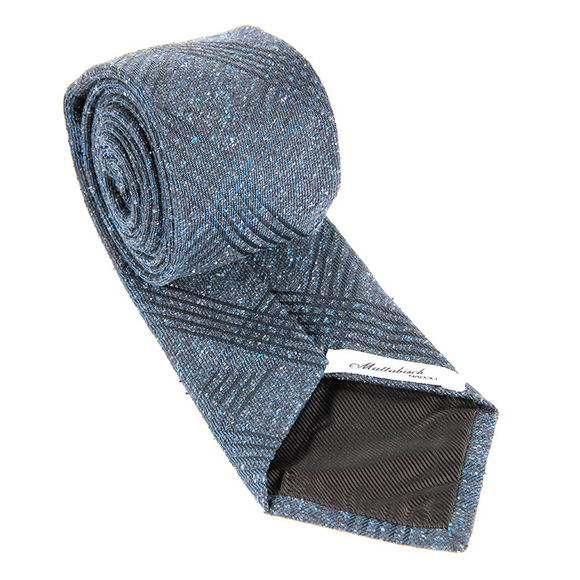 MATTABISCH BLUE & NAVY BLUE PAISLEY TIE | MENS - Picture 3 of 4